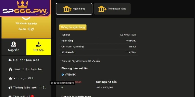 3 phương thức rút tiền SP666 phổ biến nhất 
